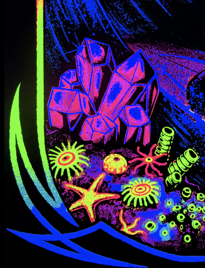 THE WIZARD'S TUBE - Silkscreen Blacklight Poster by Josh Freydkis